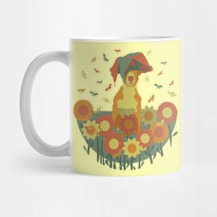 Hound into the flowers Mug